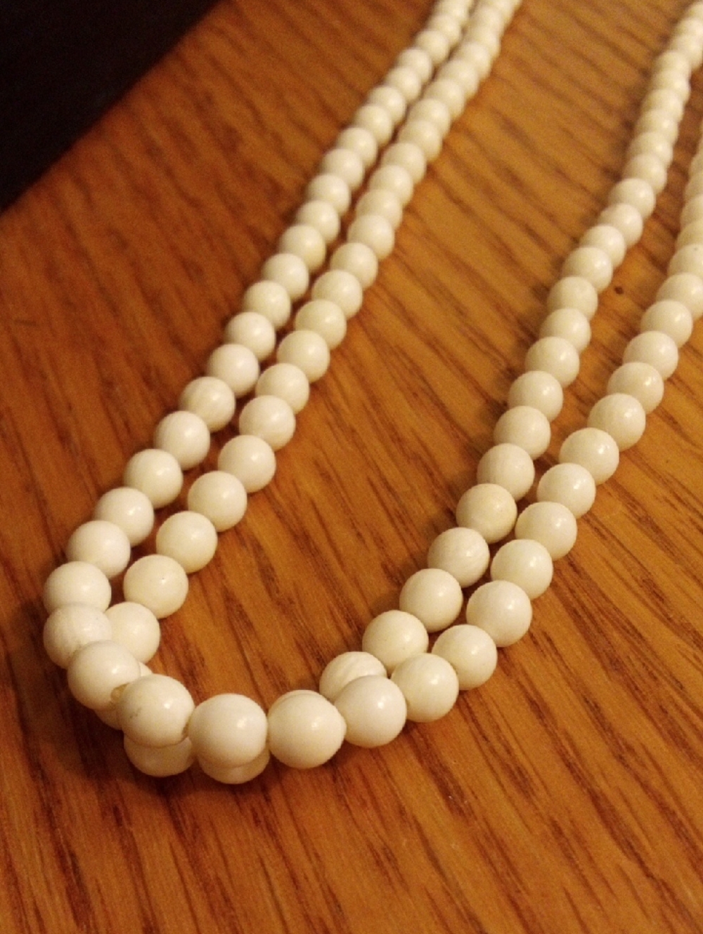 Classic White Double-Strand Bead Necklace - Picture 6 of 6